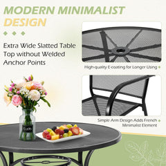 AECOJOY Metal Patio Table with 1.73" Umbrella Hole, Outdoor Round Dining Table