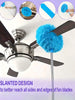 Extendable Ultra-Fine Fiber Ceiling Fan Duster Cleaner Adjustable From 13 To 31.5 Inches Washable Suitable For High Ceilings Furniture And Car Cleaning Fan Cleaner Multipurpose Dust Cleaner Easy To Clean Dust Household Items Cleaning Tools