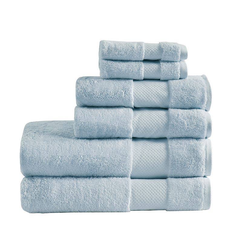 Madison Park Signature - Turkish Cotton 6 Piece Bath Towel Set - Light Blue
