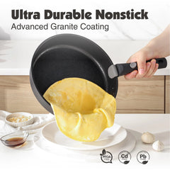 SENSARTE 17 Piece Pots and Pans Set. Detachable Handle Cookware