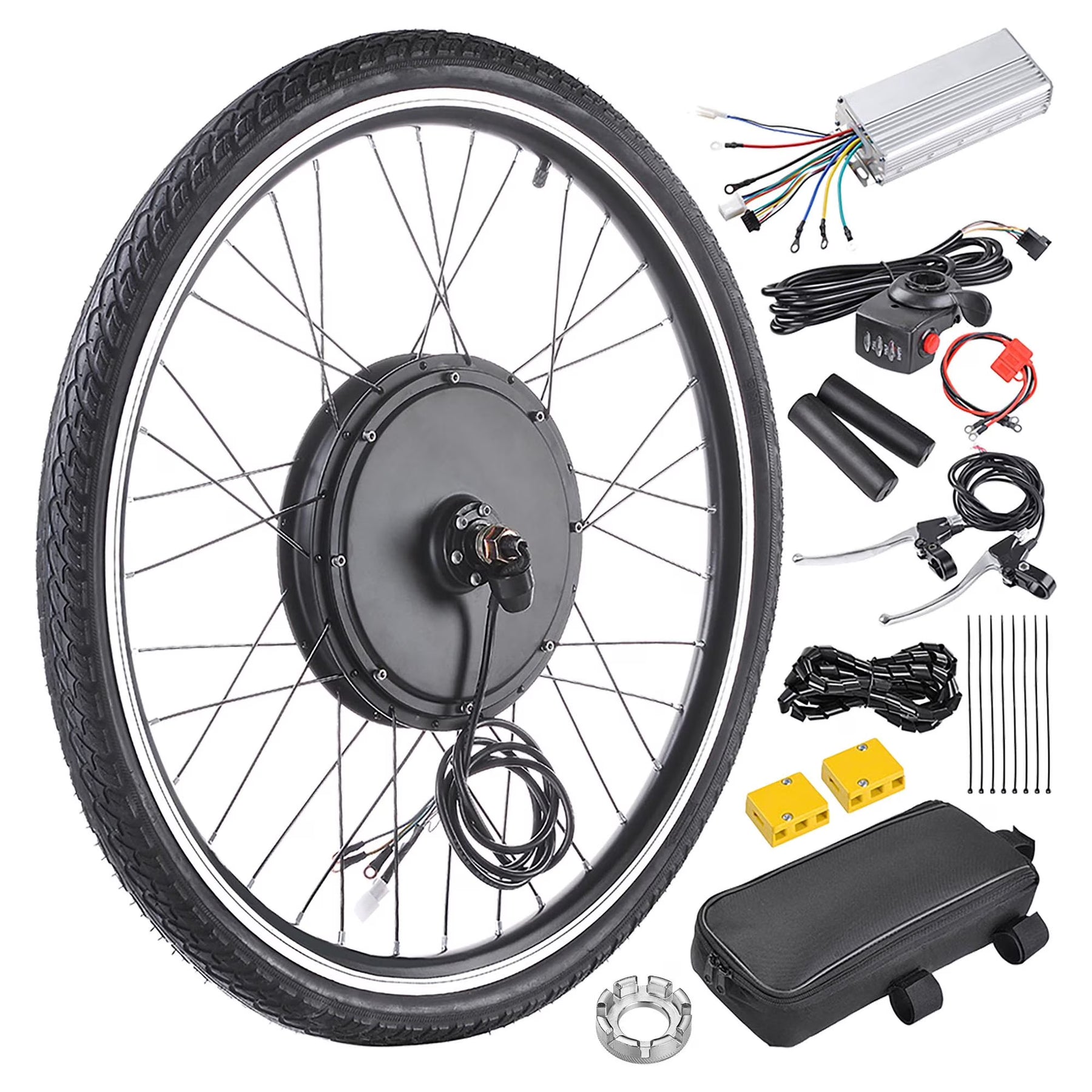 Yescom Electric Bike Conversion Kit 48V 1000W 26" Front Wheel E - Bike Conversion Kit Dual Mode Controller